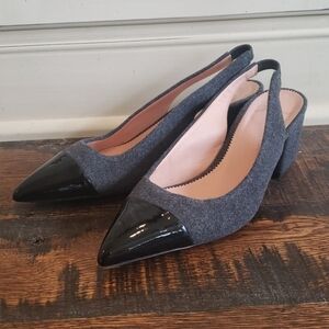 J.Crew Laney slingback pumps wool leather AB074